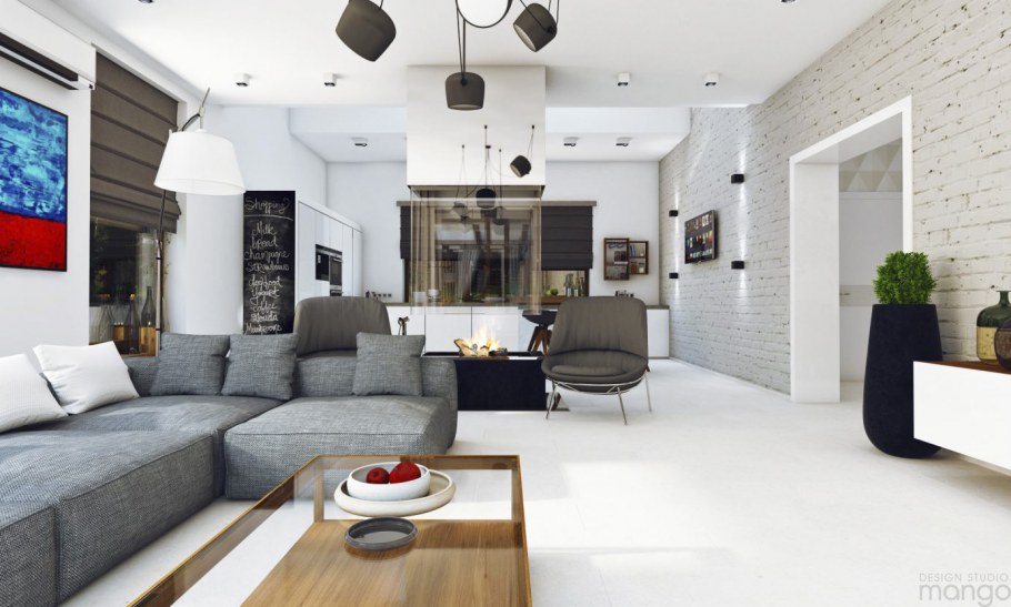 Современная светлая гостиная