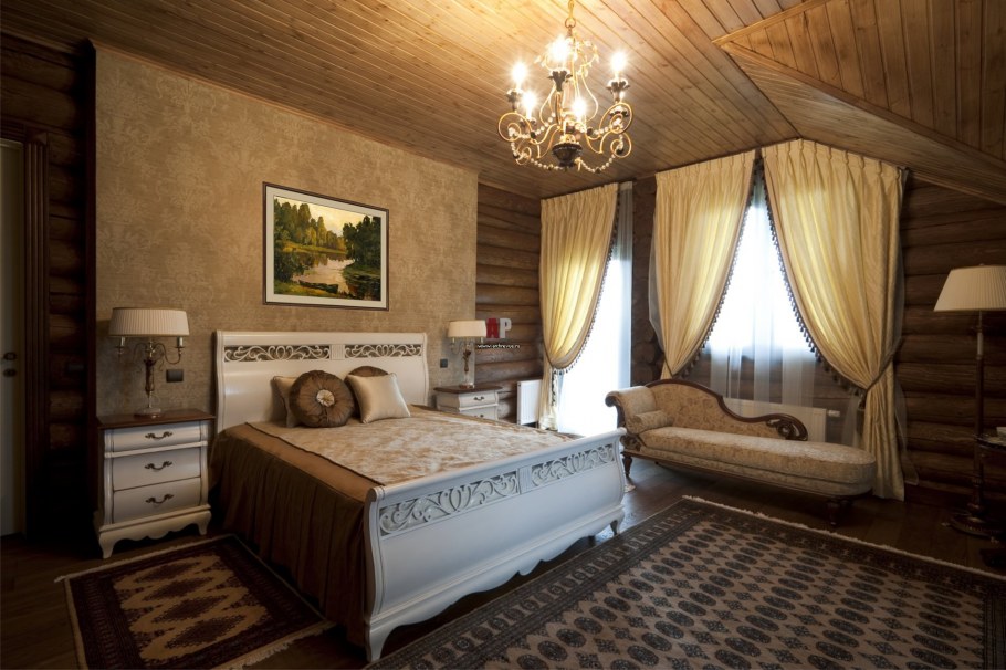 Красивые спальни в деревянном доме