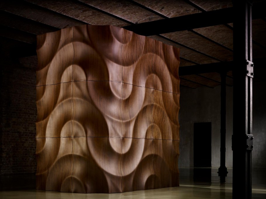 3д стена из дерева