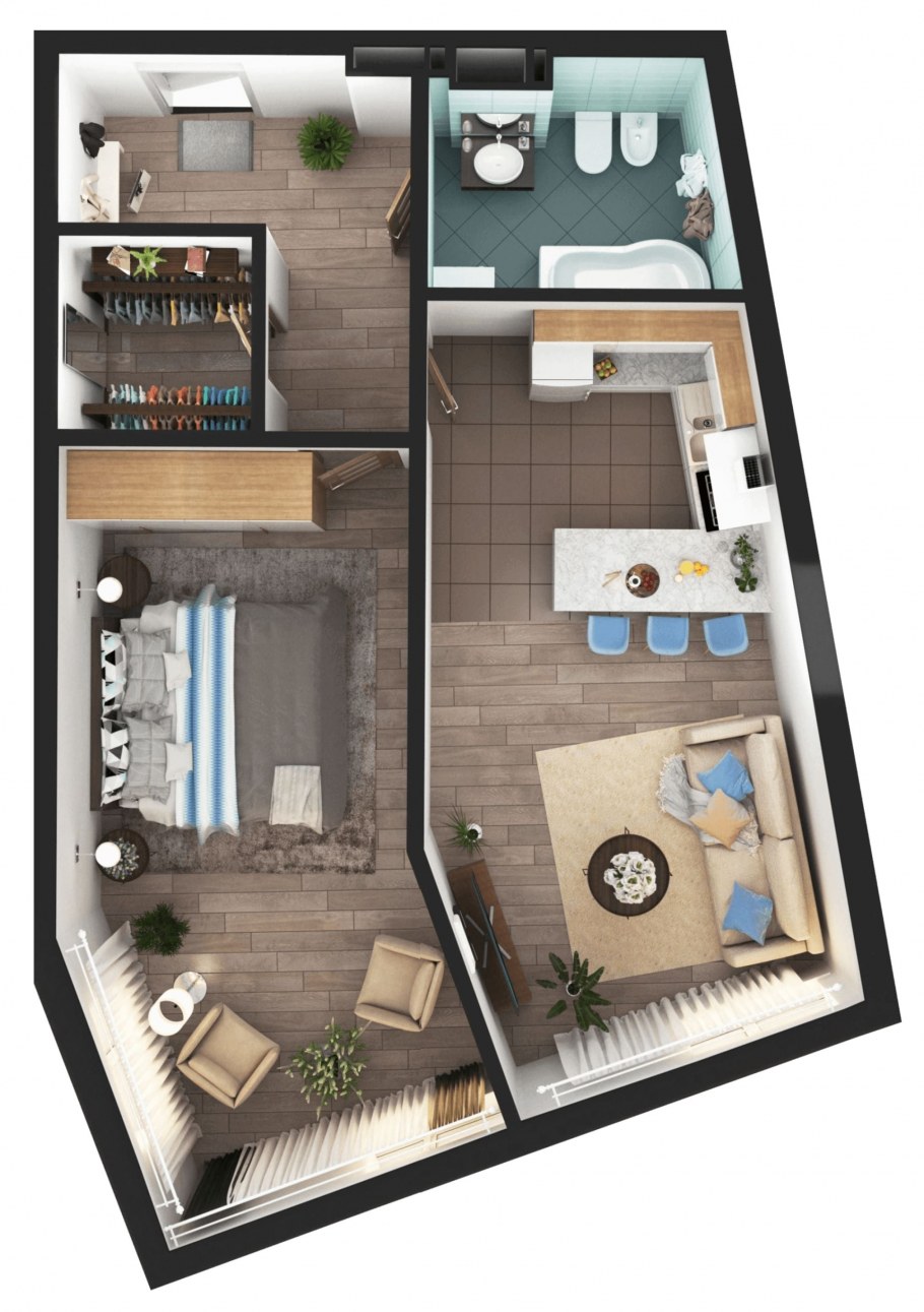 Планировка однокомнатной квартиры