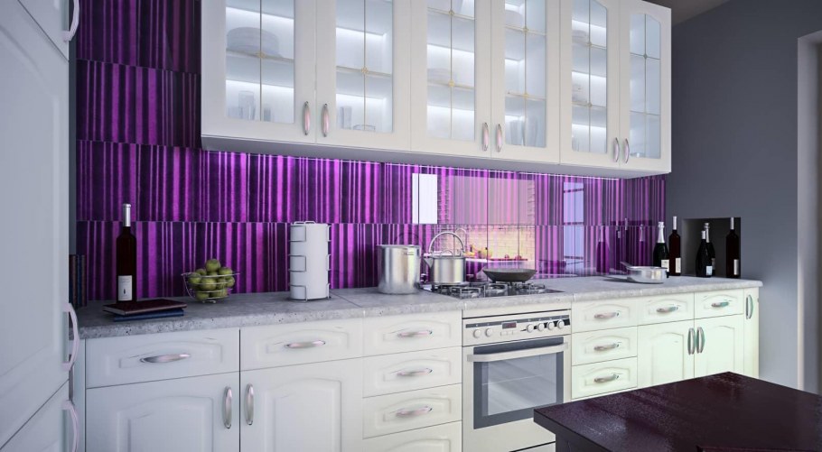 Зеркальный фартук для кухни