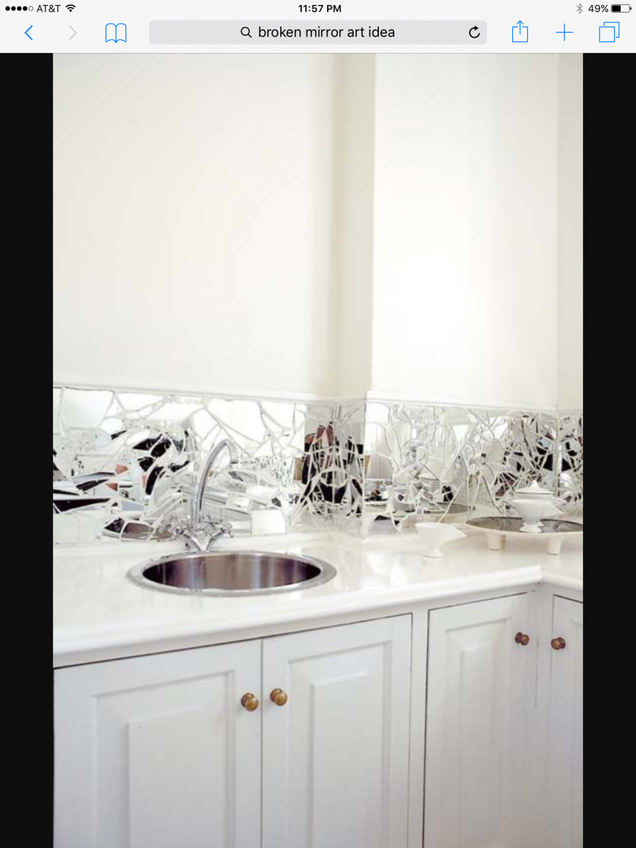 Кухонный фартук с зеркальными вставками