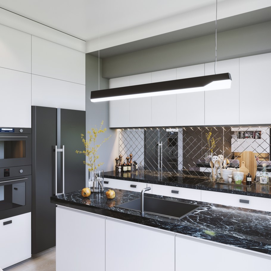 Зеркальная плитка на кухне