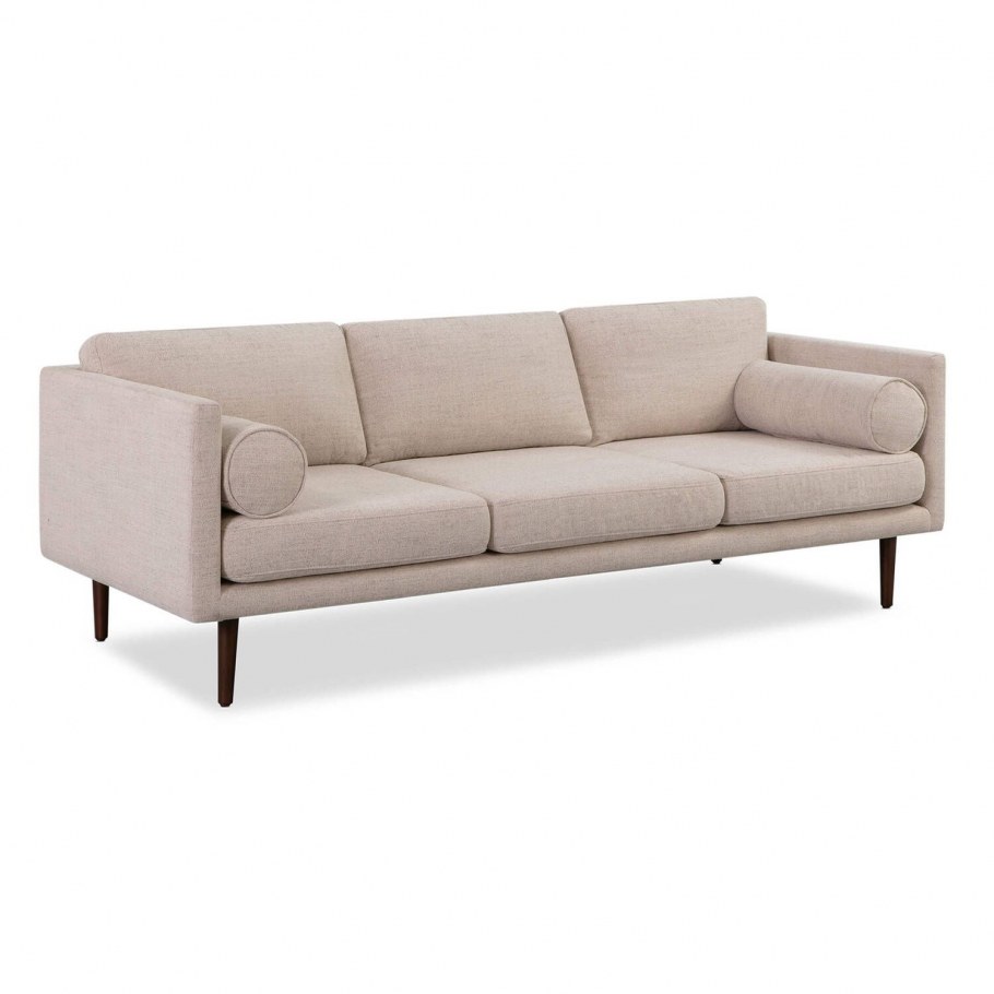 Диван двухместный прямой бежевый с серым кантом GD-28-911-2bg2