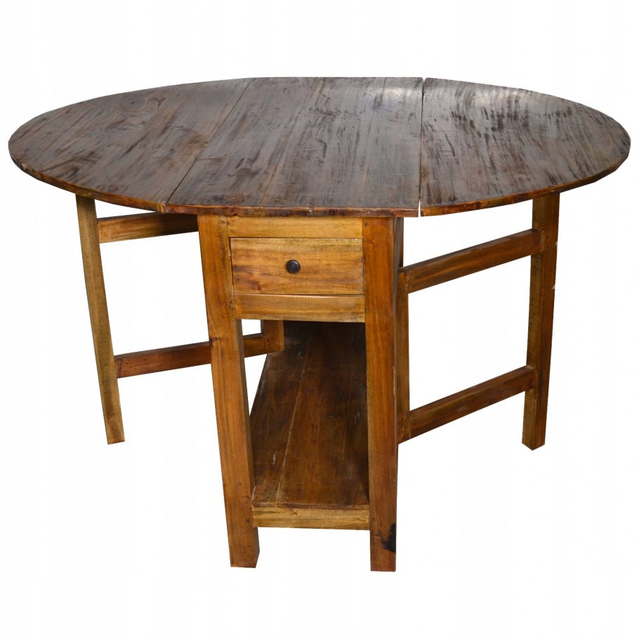 Стол круглый с полкой раздвижной