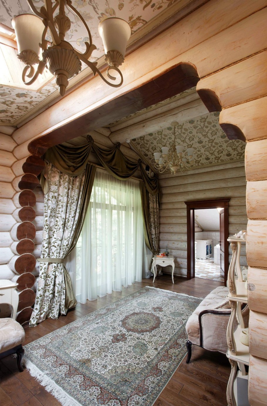 Бревенчатый дом интерьер