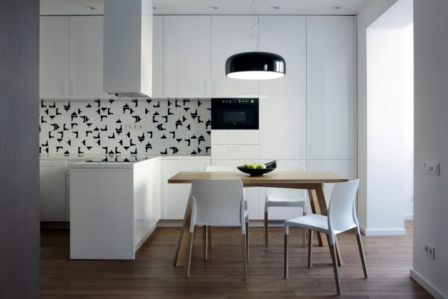 Кухни с черной столешницей Минимализм