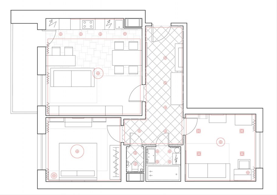 Евротрешка планировка 65 кв м