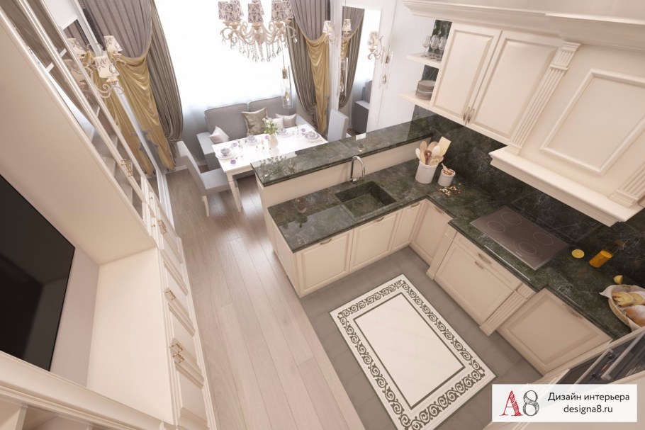 Интерьер 3 комнатной квартиры 80 кв.м