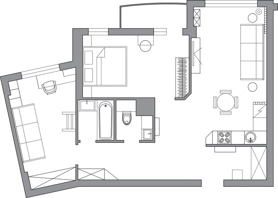 Планировка пик евротрешка 58м