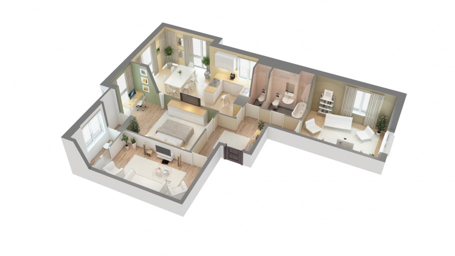 Планировка четырехкомнатной квартиры