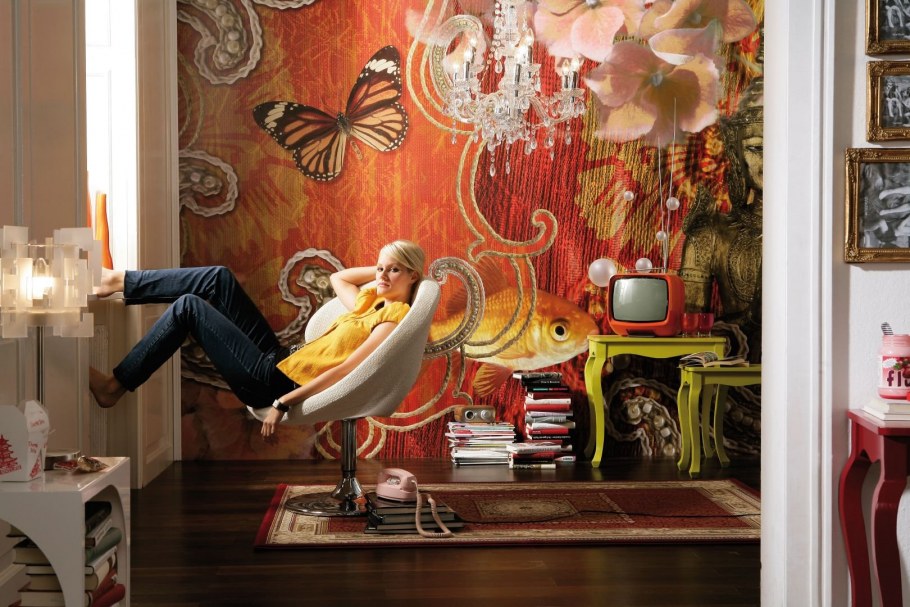 Яркие фотообои в интерьере
