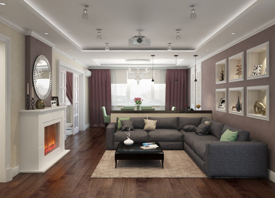 Гостиная в современном американском стиле