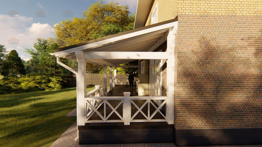 Терраса с косыми стойками