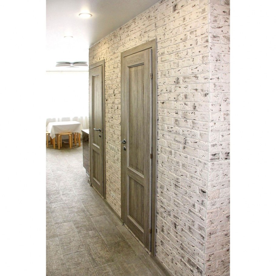 Гипсовая плитка casa vaga саман бело-черная 20х6,5 см