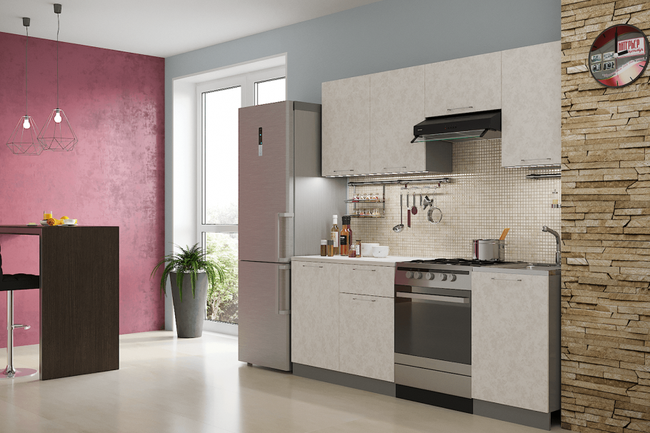 Кухня София олива бетон