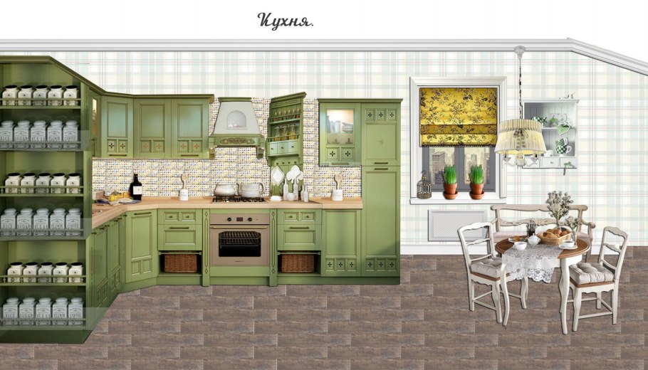 Интерьерные коллажи кухни
