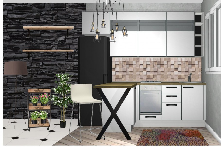 Коллаж кухни в стиле лофт