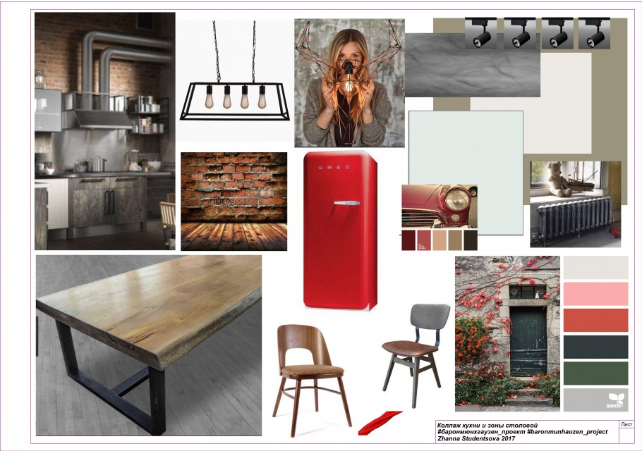 Коллаж интерьера кухни