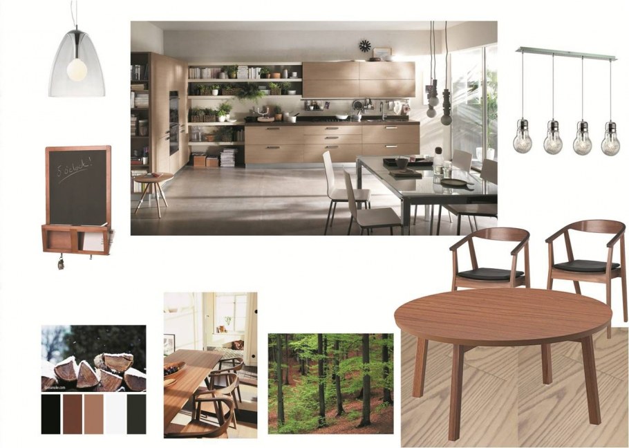 Коллаж кухни в скандинавском стиле