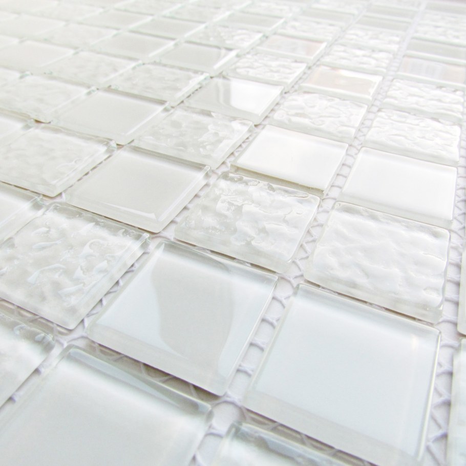 Мозаика стеклянная, 30х30х0,35 White Rose, белая