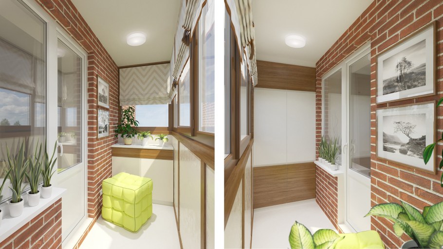 Балкон в стиле лофт п 44т