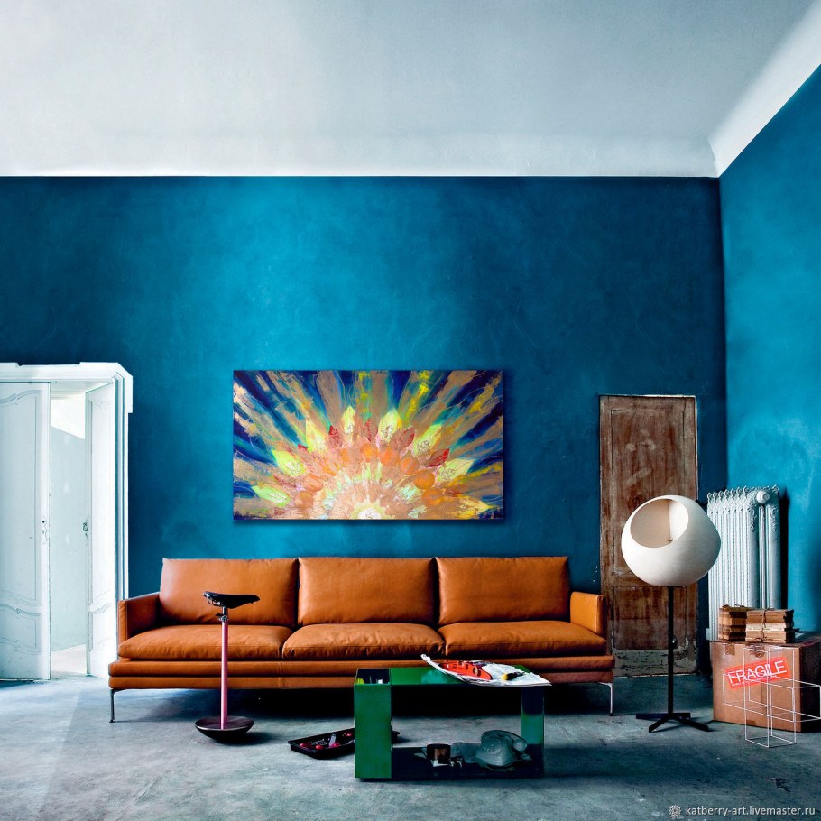 Красно синий интерьер