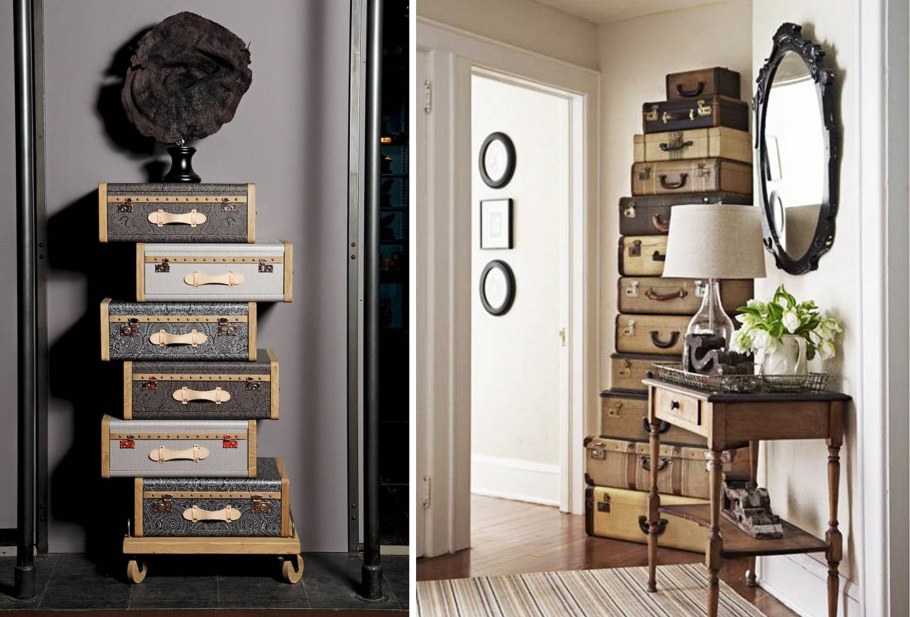 Ретро чемоданы в интерьере