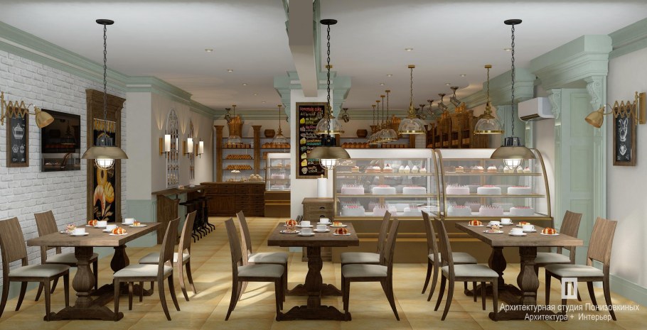 Пекарня в светлых тонах