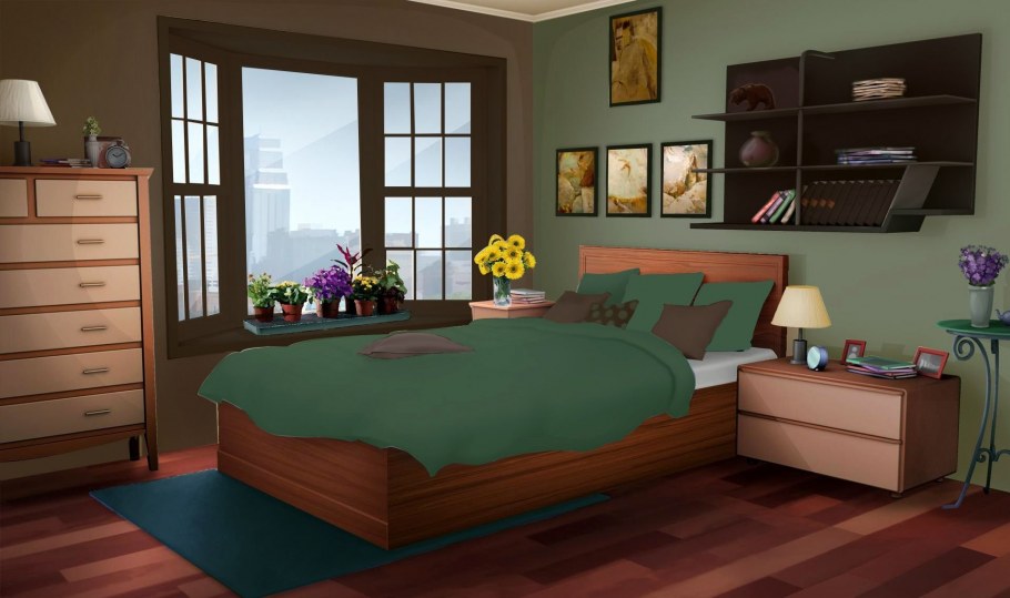 Спальня гача лайф ночью аниме