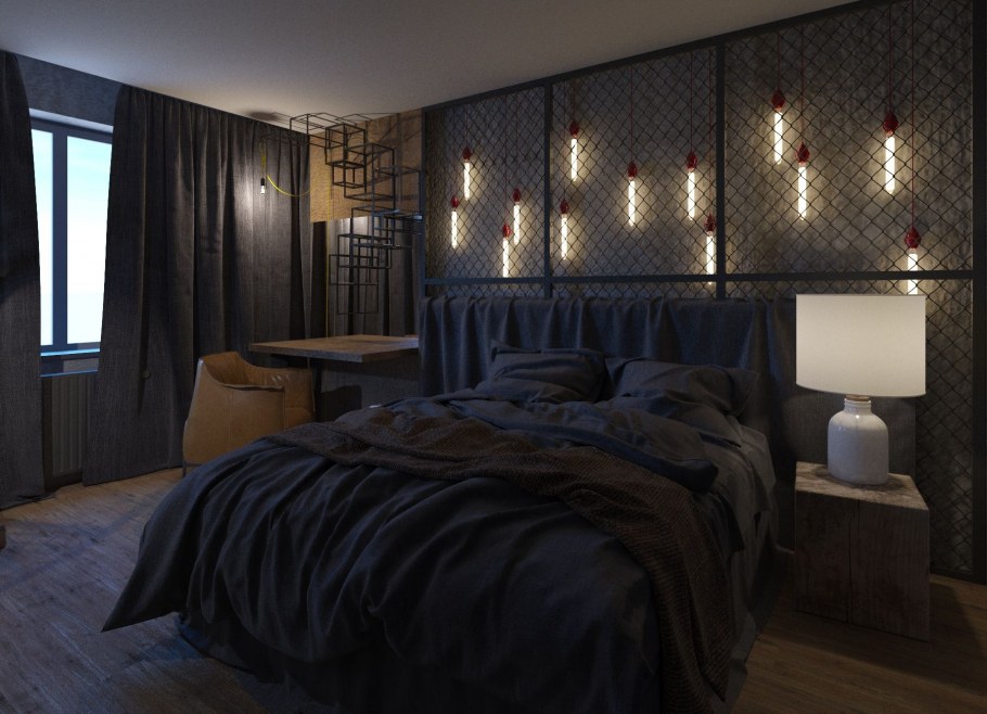 Комната с черной мебелью