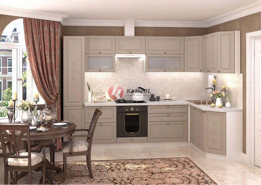 Угловая кухня Версаль-03 латте софт