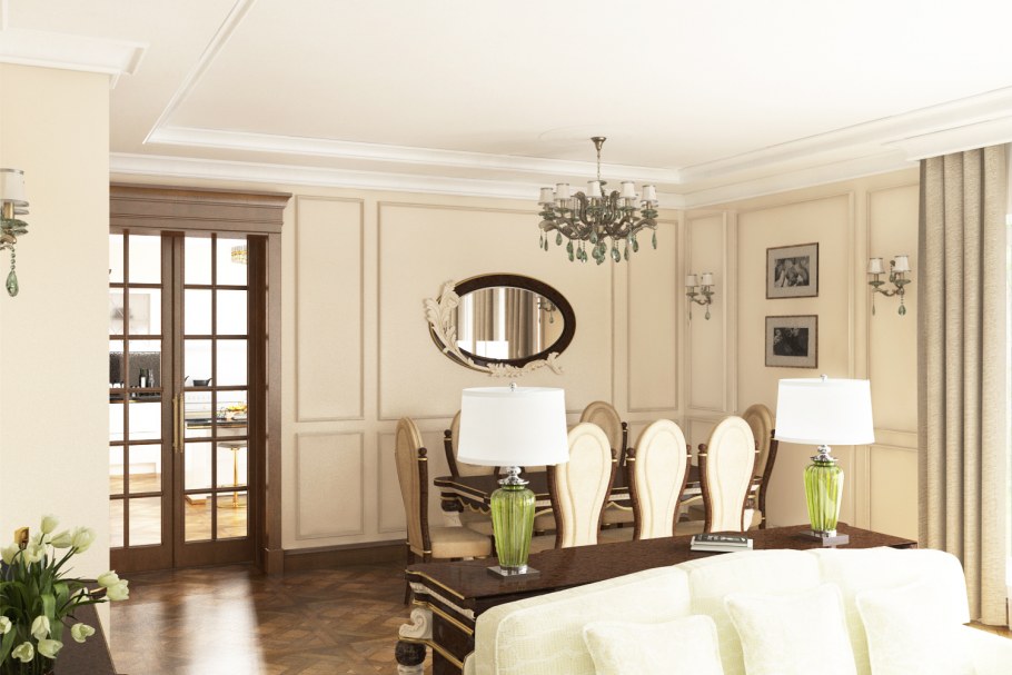 Классический интерьер в светлых тонах