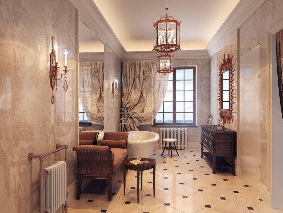 Сплит в классическом интерьере