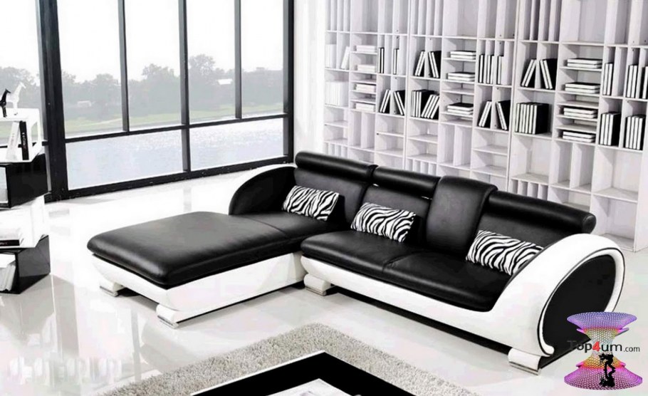 Черно белый диван