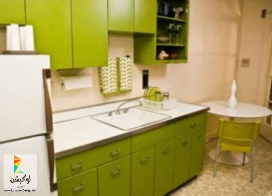 Кухня-гостиная в зеленых тонах