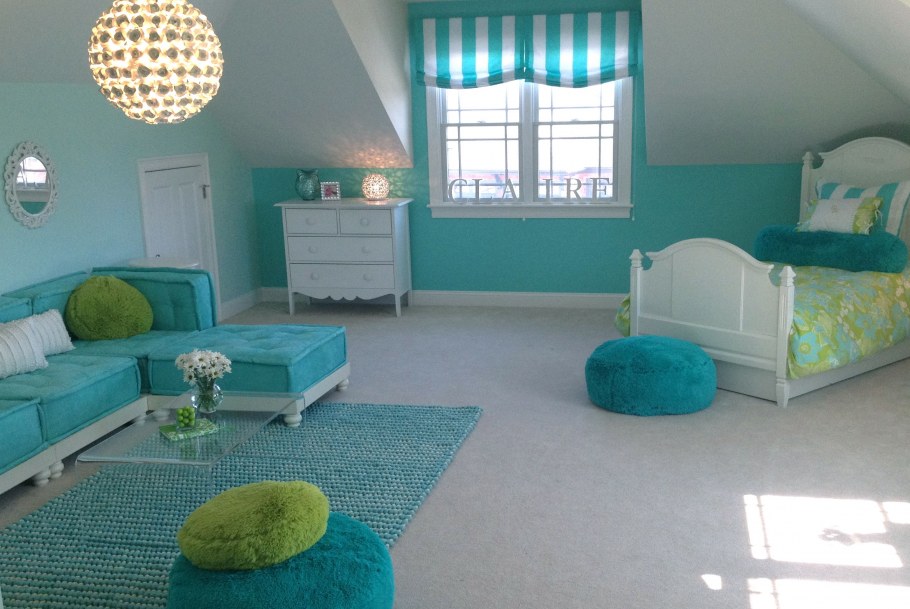 Детская в бирюзово зелёных тонах