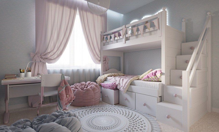 Стильная детская комната для девочки