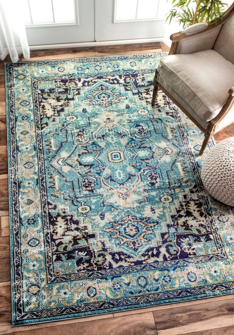 Палас Шегги бирюзовый