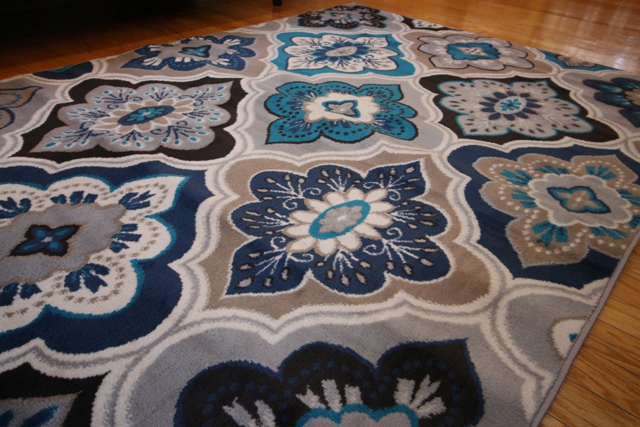Ковер коричневый с бирюзовым