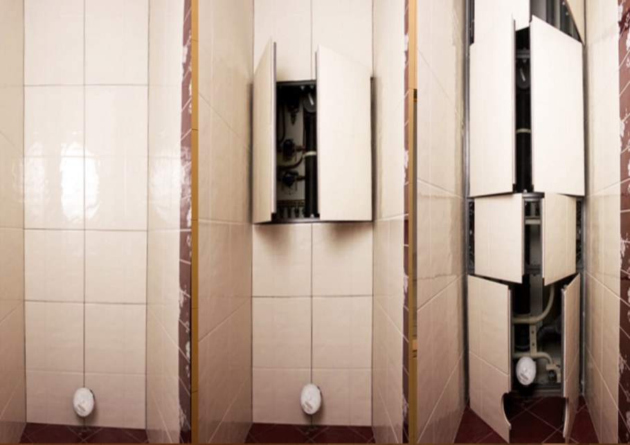 Съемный короб для труб в ванной