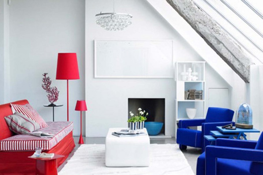 Сочетание цветов с красным в интерьере