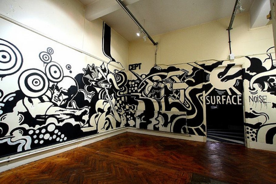 Роспись стен граффити черно белые