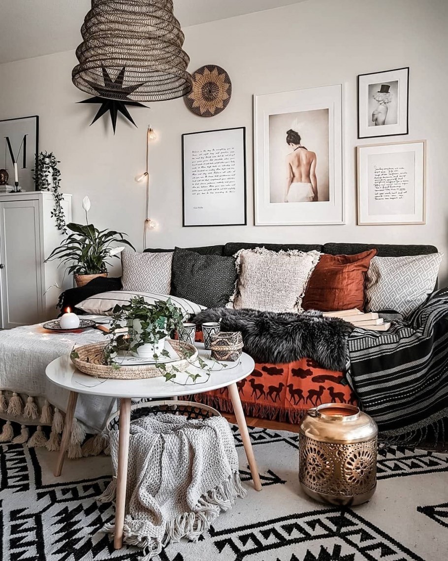 Сканди бохо интерьер