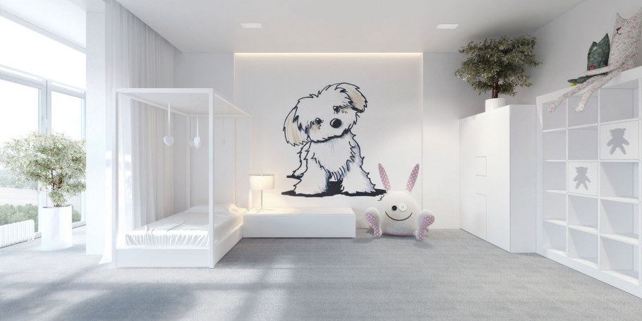 Интерьер белой детской комнаты