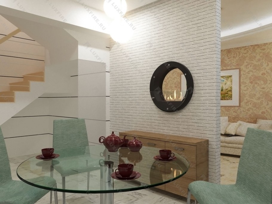 Сквозной биокамин в интерьере