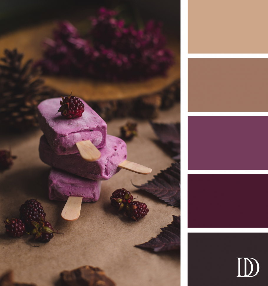 Сочетание фиолетового и коричневого