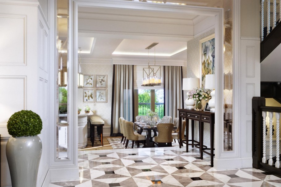 Холл в американском стиле