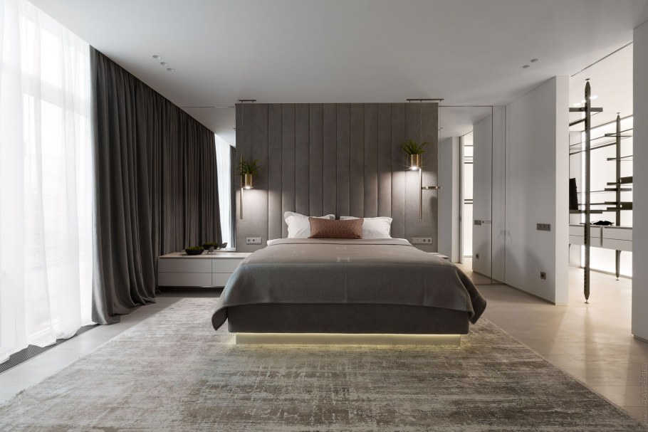 Гостиная с элементами мрамора