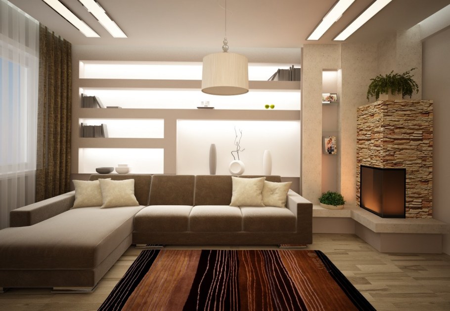 Гостиная освещение идеи